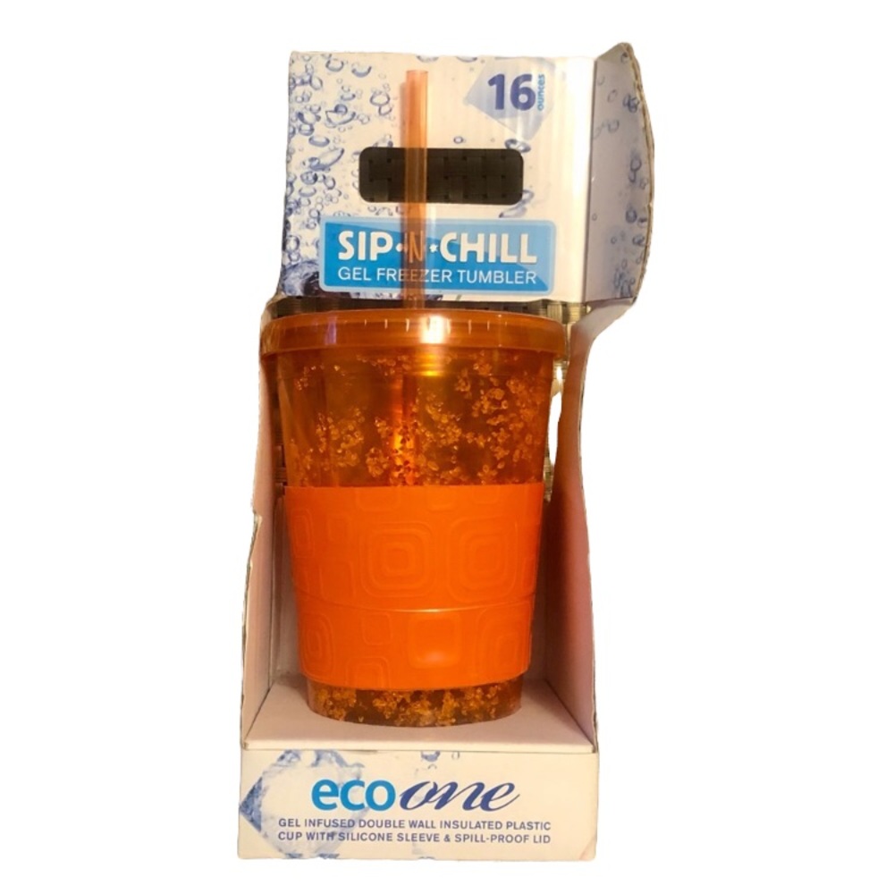 Sip•N•Chill Gel Freezer Tumbler in Orange